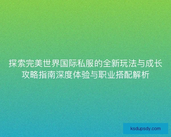 探索完美世界国际私服的全新玩法与成长攻略指南深度体验与职业搭配解析