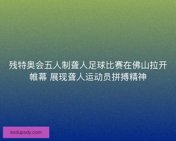 残特奥会五人制聋人足球比赛在佛山拉开帷幕 展现聋人运动员拼搏精神